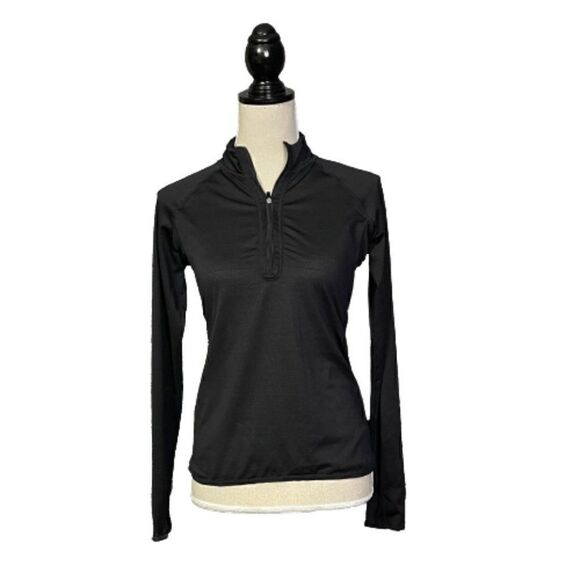 Athleta Tops - ATHLETA Black 1/4 Sleeve Light Weight Moisutre Wicking Sz XS Excellent Condition